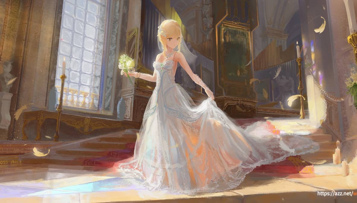 Seorang Gamer pengantin wanita memprioritaskan misi Genshin Impact-nya di hari pernikahannya