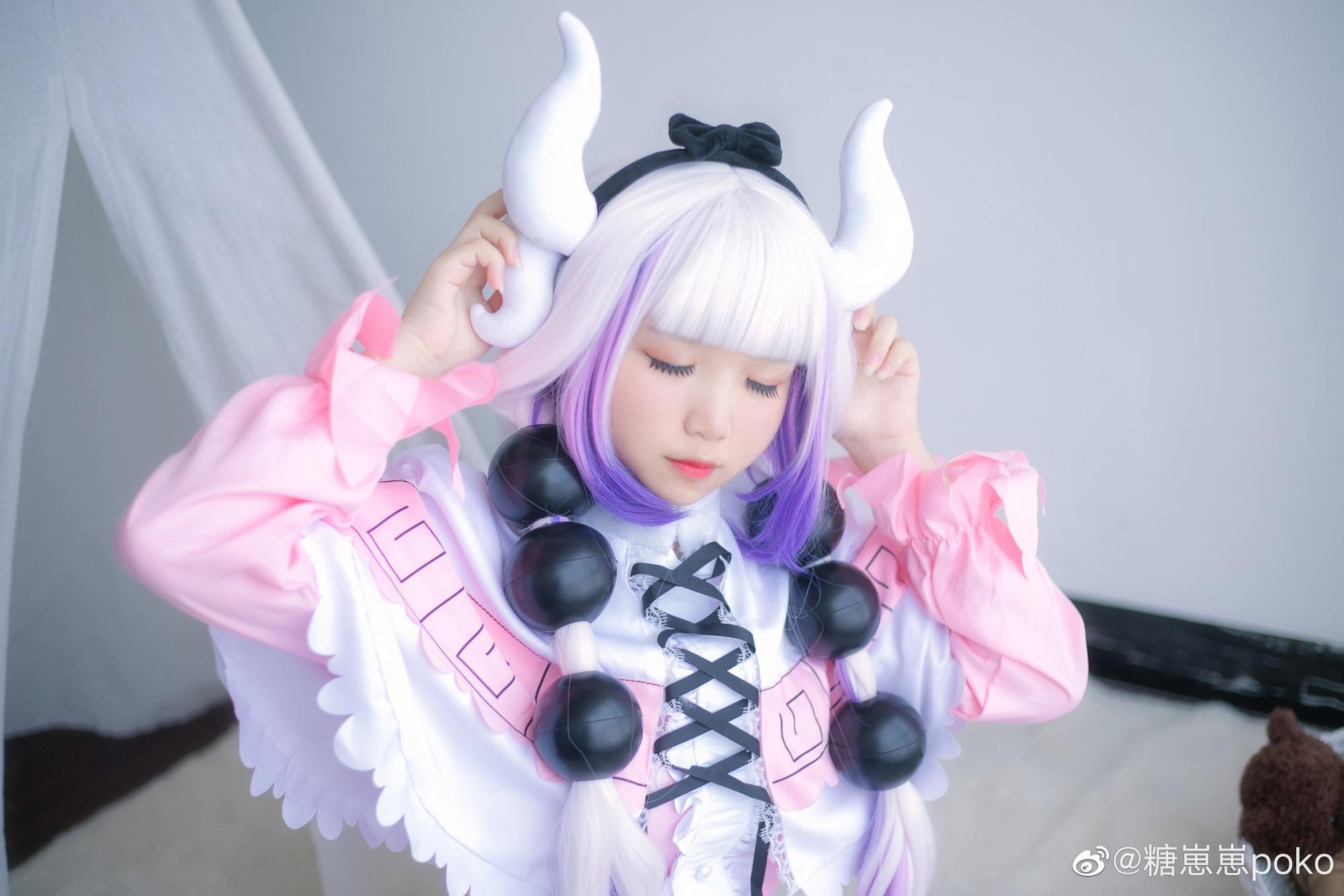 Cosplayer Poko Cosplay Imut Jadi Kanna Kamui Dari Kobayashi-san Chi no Maid Dragon