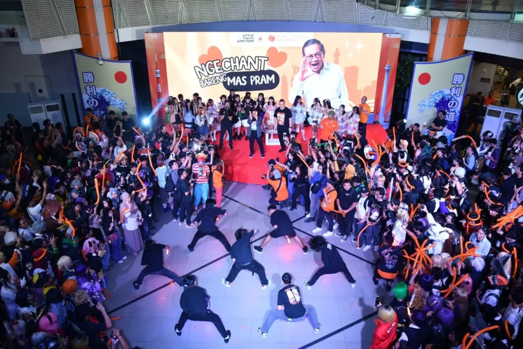 Cagub DKI Pramono Agung, nge-chant bareng komunitas Little Tokyo JunctionSC: instagram.com/zhugekreatif.id