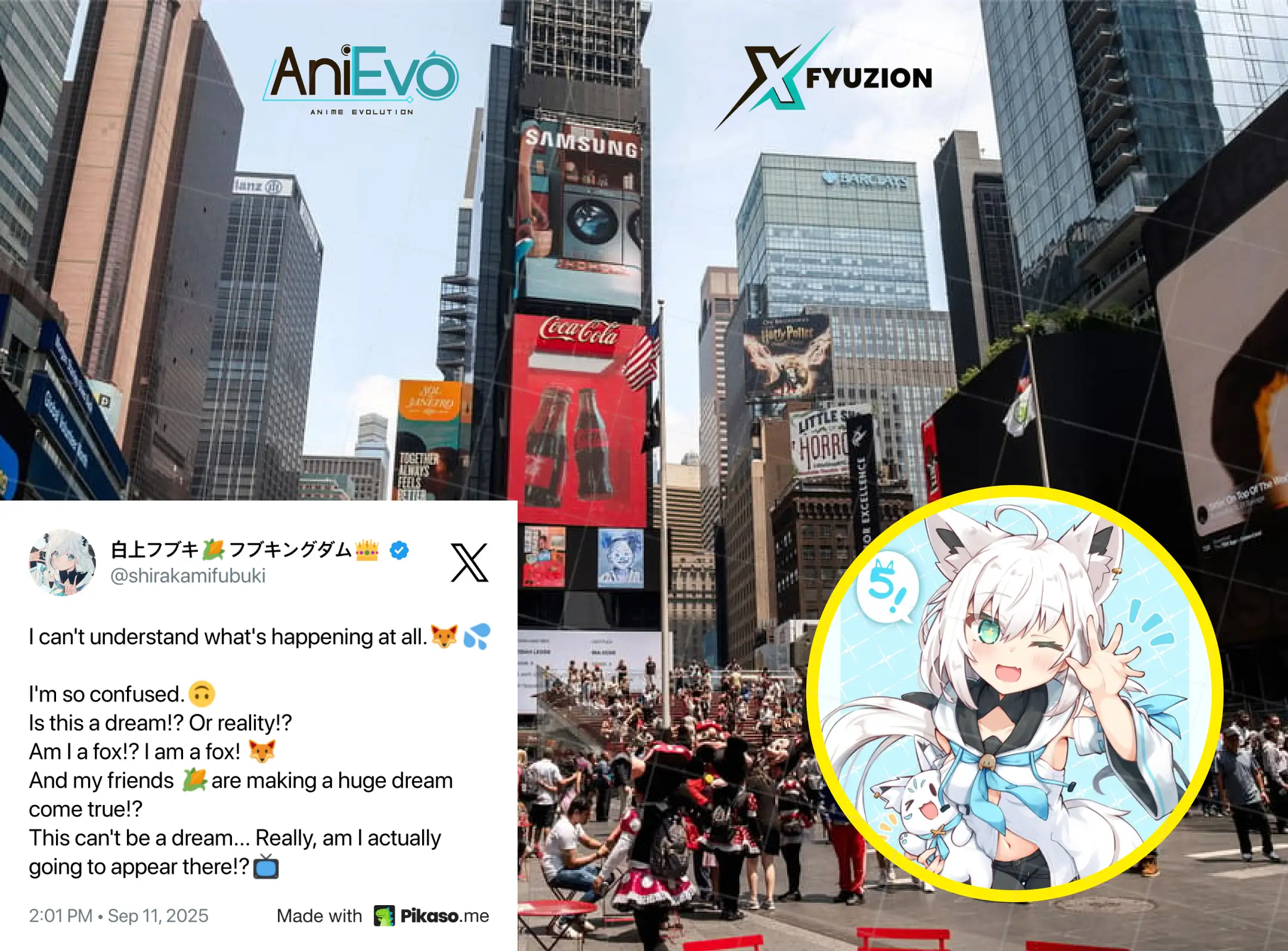 Fans Berat Hololive Bikin Times Square Ramedengan Billboard UltahDari VTuber Fubuki!
