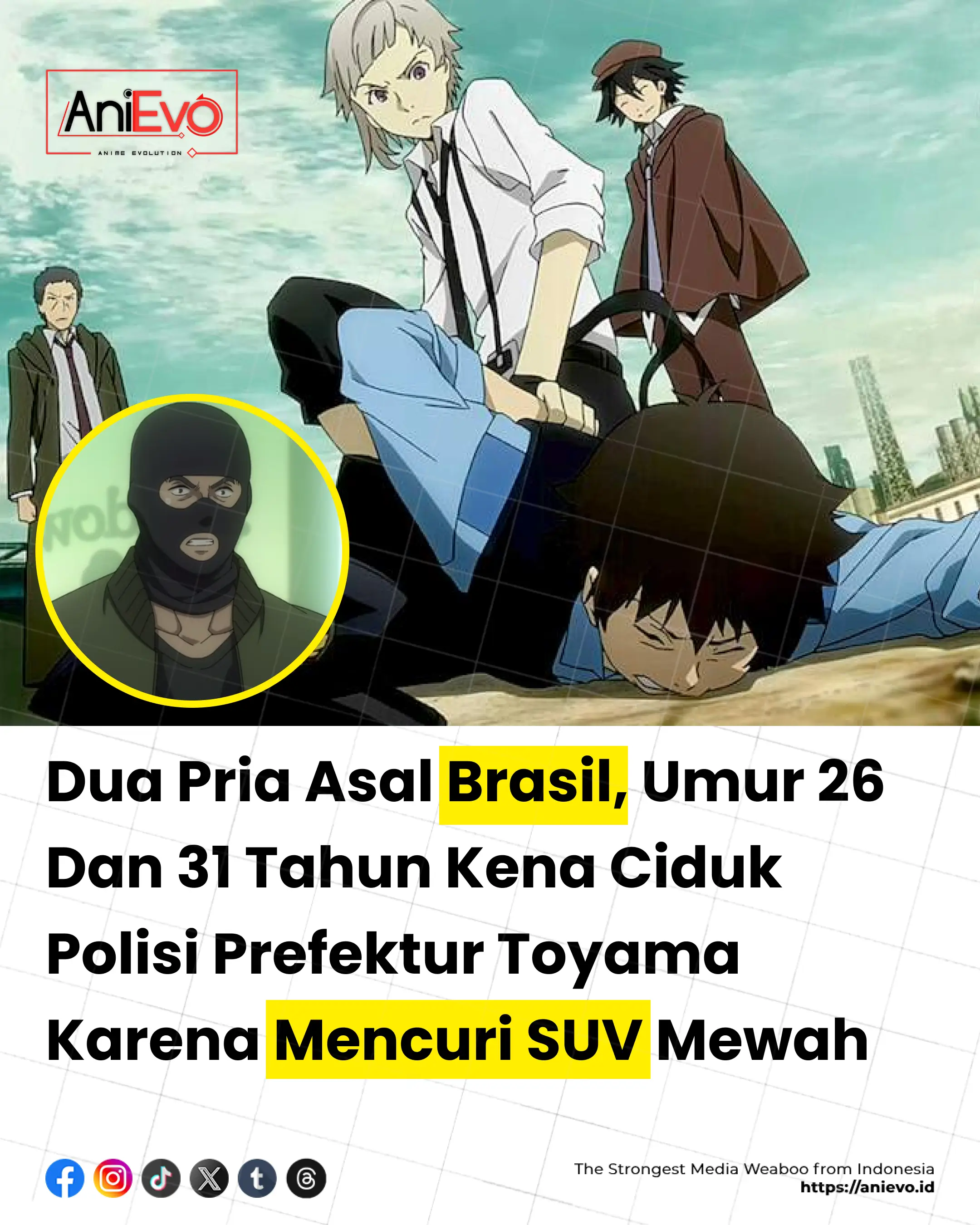Dua Pria Asal Brazil, Umur 26 Dan 31 Tahun Kena Ciduk Polisi Prefektur Toyama Karena Mencuri SUV Mewah!