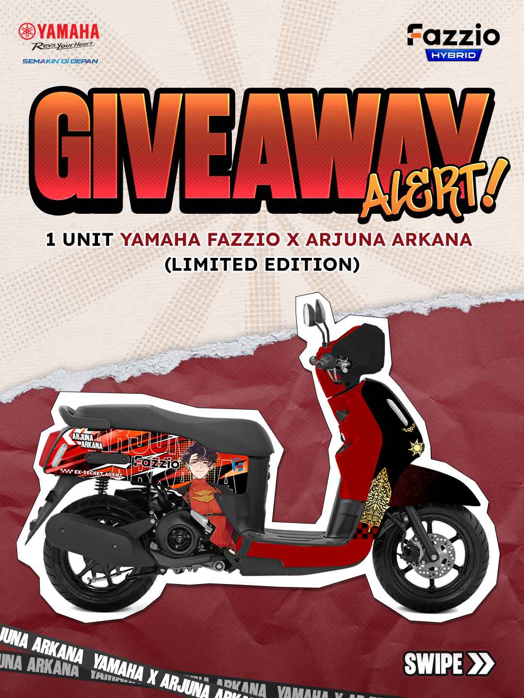 Yamaha Fazzio x Arjuna Arkana Ramaikan Comic Frontier 22, Ada Giveaway Motor Spesial!