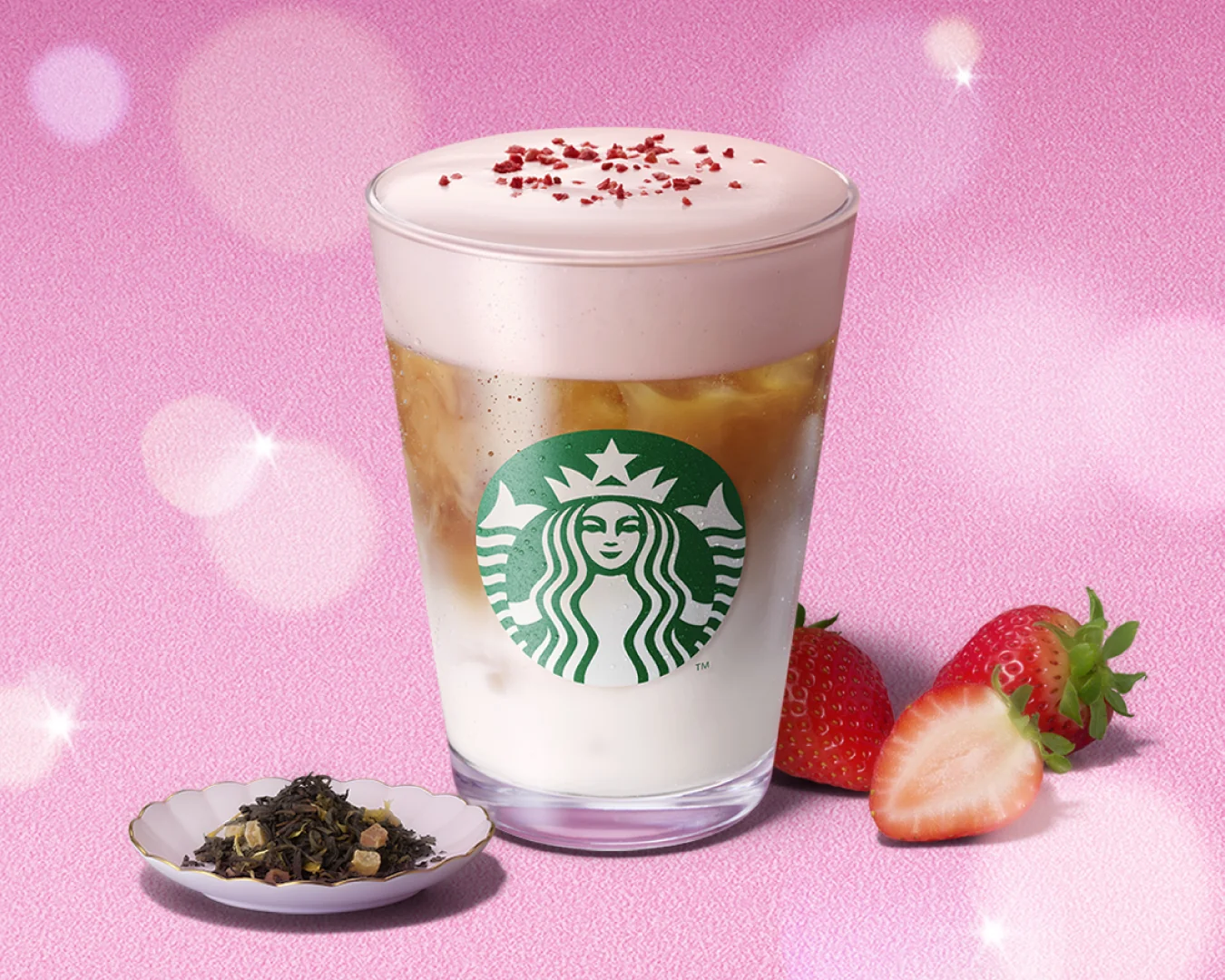 Joyful Medley Strawberry Creamy Tea Latte - © Starbucks Coffee Japan