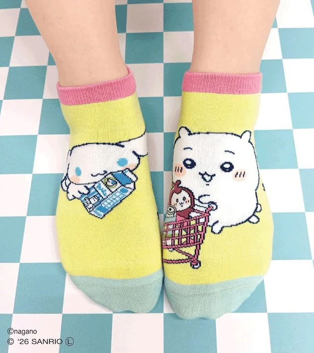 Chiikawa x Sanrio Characters Sneaker Socks - © nagano / © '26 SANRIO